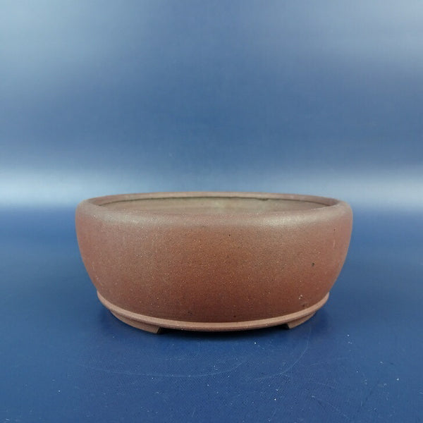 中古 盆栽鉢 青風 小鉢 長辺 約 8.6cm 丸鉢 下帯 泥鉢  中古鉢 g1198421666