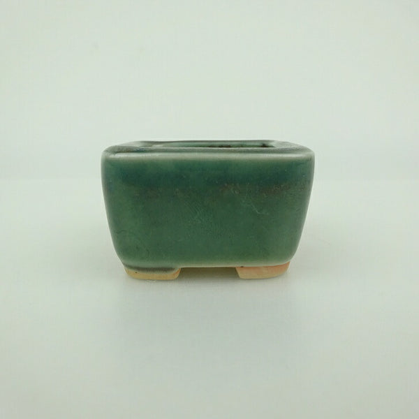 中古盆栽鉢 青香 豆鉢 長辺 約4.5cm 正方鉢 釉薬  中古鉢 q1198413581