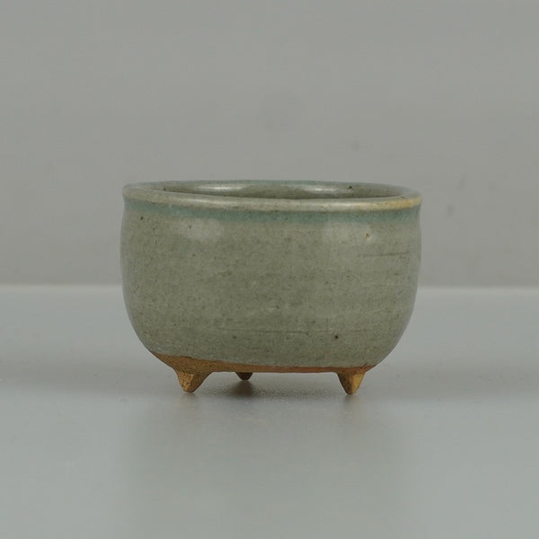 中古盆栽鉢 寛 小鉢 長辺 約 5.4cm 丸鉢 釉薬  中古鉢 q1198416420