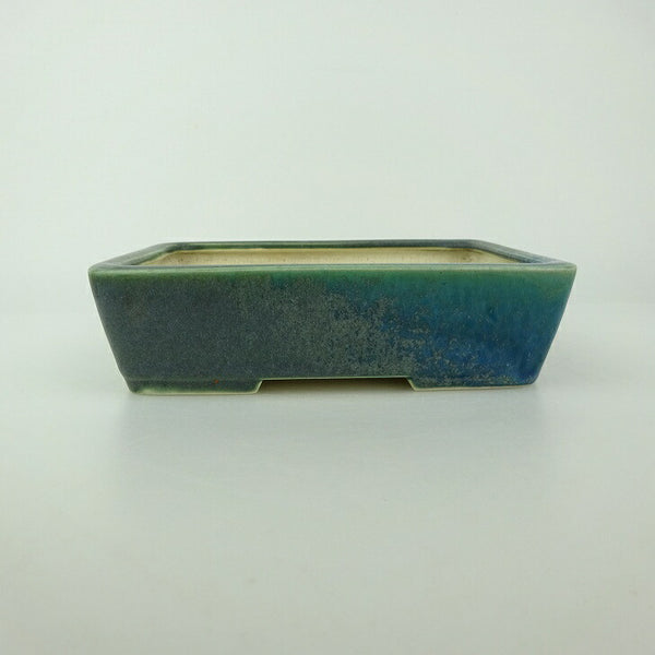 中古盆栽鉢 青香 小型 長辺 約 14.8cm 長方鉢 釉薬  中古鉢 c1198405643