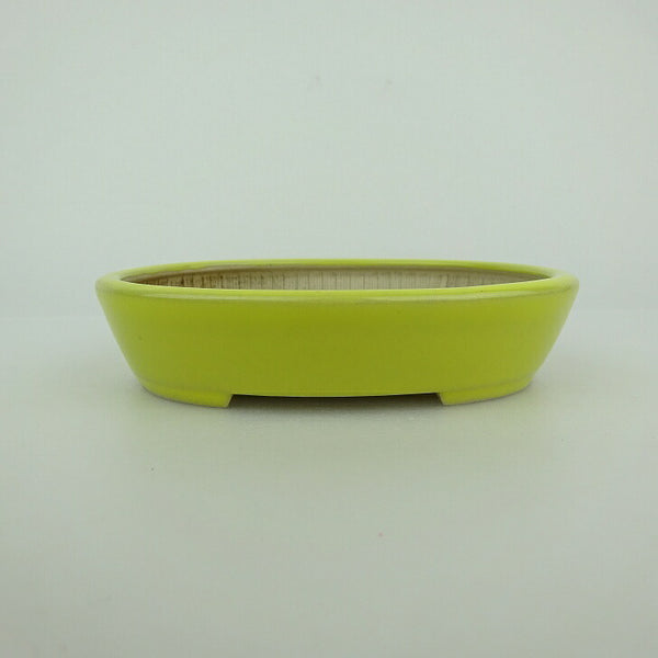 中古盆栽鉢 青香 小鉢 長辺 約10.1cm 楕円鉢 釉薬  中古鉢 j1198417763