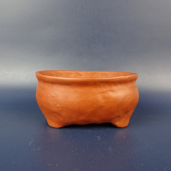 中古盆栽鉢 福専 小鉢 長辺 約 8cm 楕円鉢 外縁 泥鉢  中古鉢 x1198409592