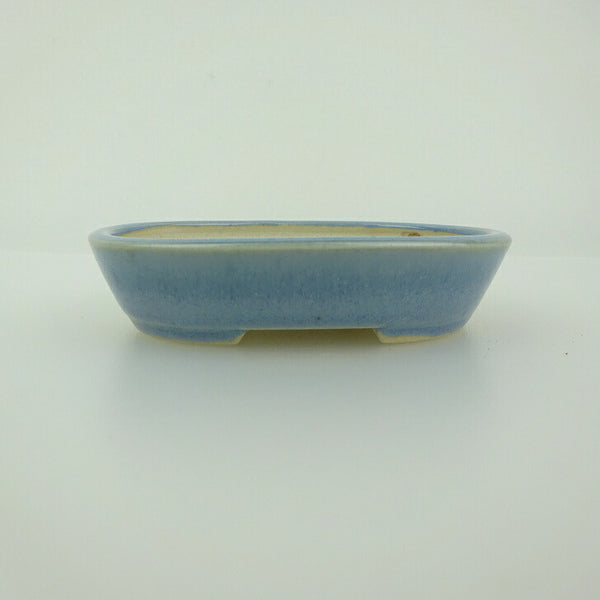 中古盆栽鉢 青香 小鉢 長辺 約8.5cm 楕円鉢 釉薬  中古鉢 e1198408149