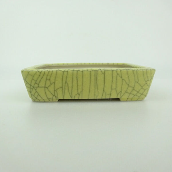 中古盆栽鉢 青香 小型 長辺 約 12.2cm 長方鉢 貫入 釉薬  中古鉢 n1198409034