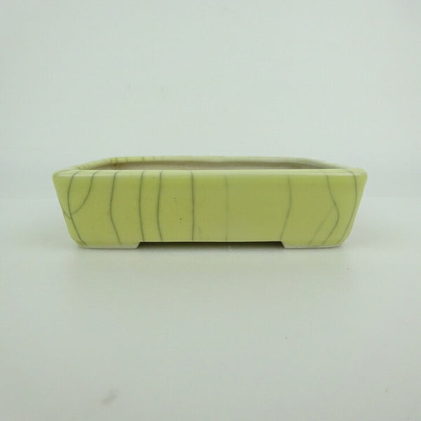 中古盆栽鉢 青香 小型 長辺 約 12.2cm 長方鉢 貫入 釉薬  中古鉢 s1198413133