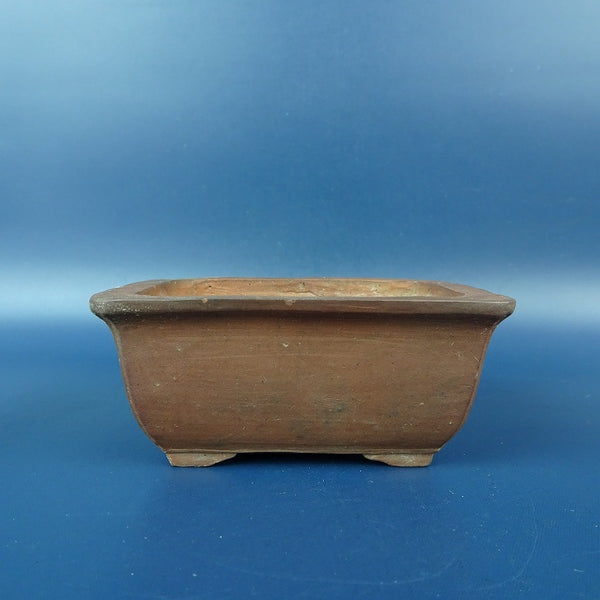 中古 盆栽鉢 青風 小鉢 長辺 約 8.7cm 長方鉢 外縁 泥鉢  中古鉢 s1198415517
