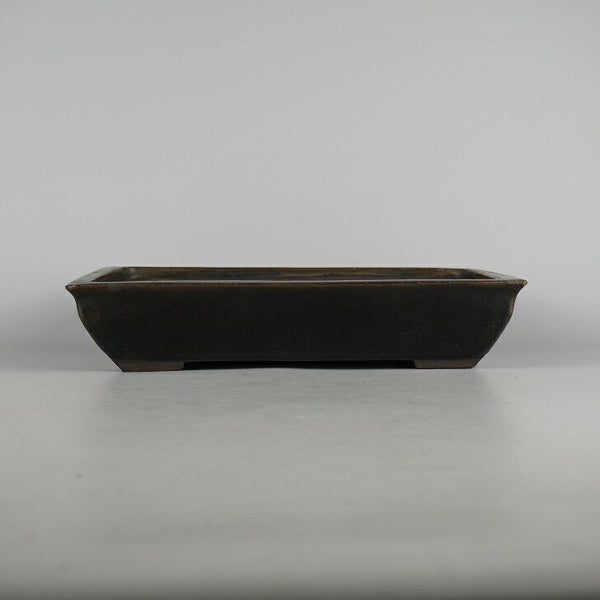 中古盆栽鉢 三州 一陽 中型 長辺 約 31.3cm 長方鉢 釉薬  中古鉢 s1198418804