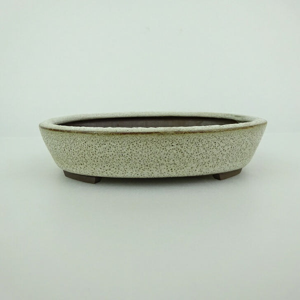 中古盆栽鉢 青香 小鉢 長辺 約9.9cm 楕円鉢 釉薬  中古鉢 f1198413312