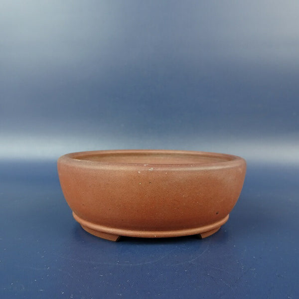 中古 盆栽鉢 青風 小鉢 長辺 約 9cm 丸鉢 下帯 泥鉢  中古鉢 k1198410369