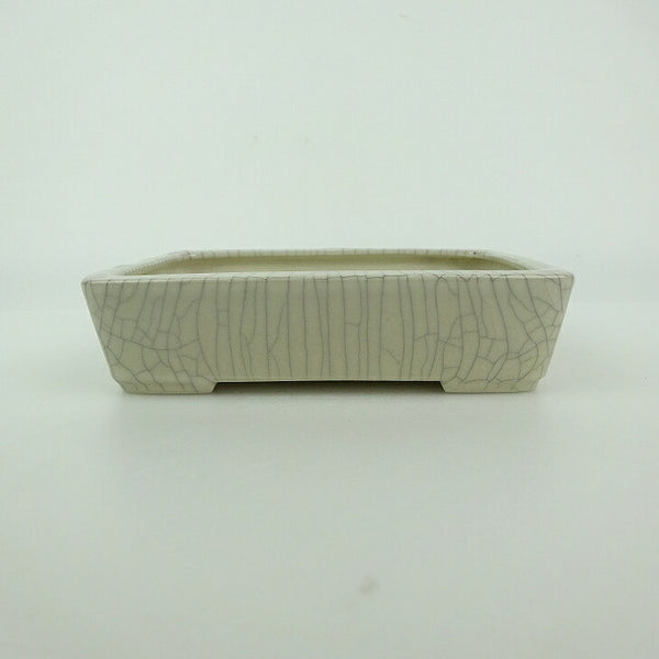 中古 盆栽鉢 青香 小型 長辺 約 12.2cm 長方鉢 貫入 釉薬  中古鉢 m1198407968