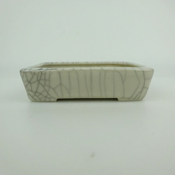 中古盆栽鉢 青香 小型 長辺 約 12cm 長方鉢 貫入 釉薬  中古鉢 l1198407798