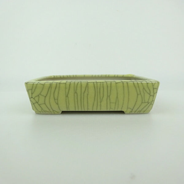 中古盆栽鉢 青香 小型 長辺 約 12.2cm 長方鉢 貫入 釉薬  中古鉢 c1198409373