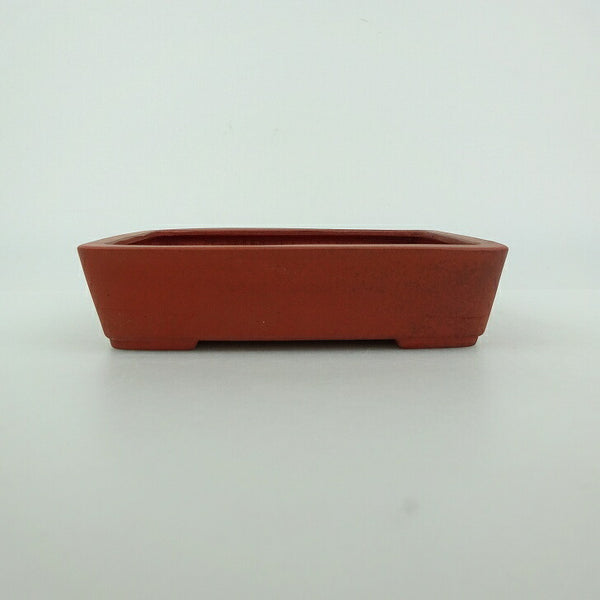 中古盆栽鉢 青香 小型 長辺 約 11.6cm 長方鉢 泥物  中古鉢 f1198406798