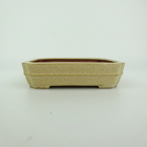 中古 盆栽鉢 青香 小型 長辺 約 12cm 長方鉢 隅入 中帯 釉薬  中古鉢 w1198406192