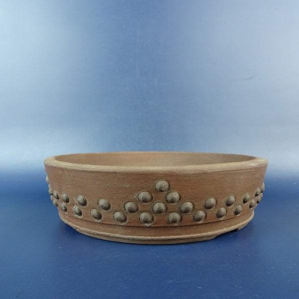 中古盆栽鉢 常滑 陶陽 小型 長辺 約 16cm 丸鉢 鋲打 泥鉢  中古鉢 x1198417404