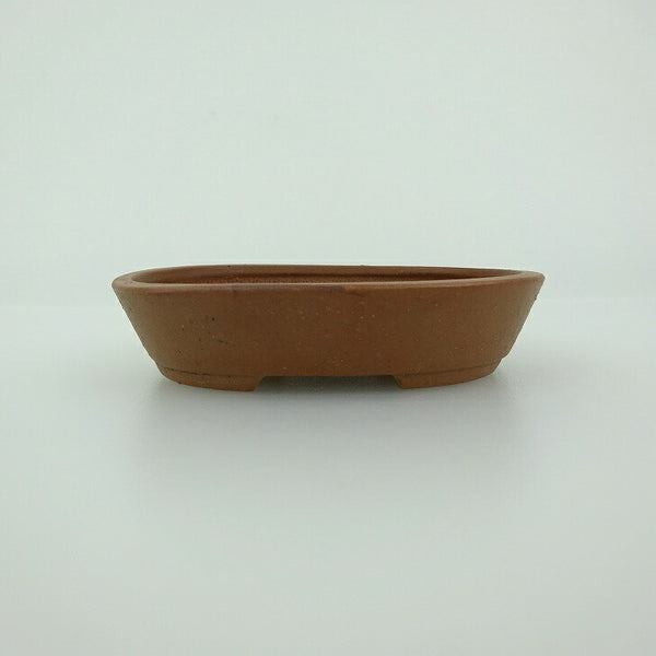中古盆栽鉢 青香 小鉢 長辺 約8.5cm 楕円鉢 泥物  中古鉢 x1198412533