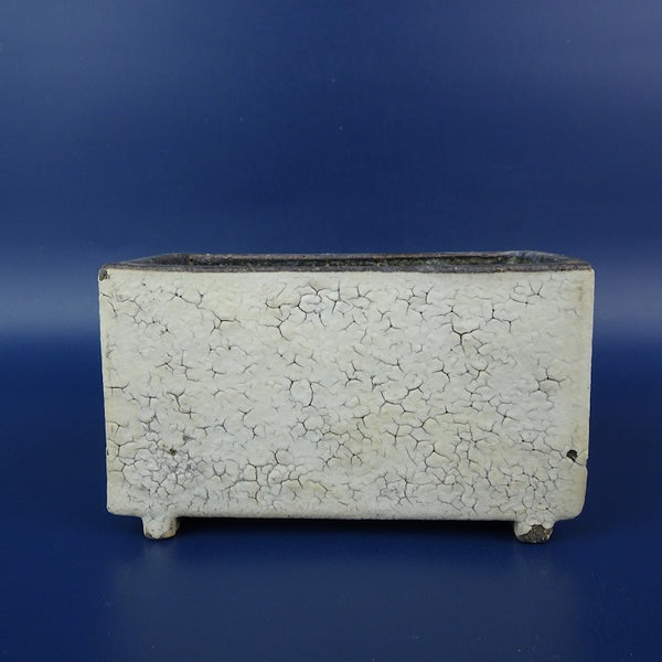 中古盆栽鉢 文五郎 小型 長辺 約10.2cm 長方鉢 釉薬  中古鉢 o1198427265