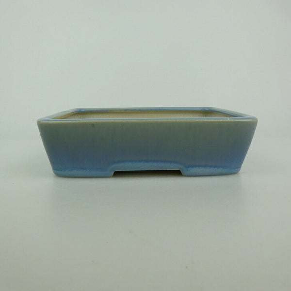中古盆栽鉢 青香 小型 長辺 約 14.3cm 長方鉢 釉薬  中古鉢 t1198413458