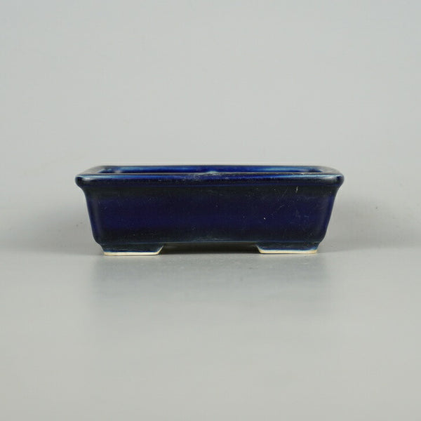 中古盆栽鉢 苔山 小型 長辺 約 10.5cm 長方鉢 縁付 釉薬  中古鉢 t1198404386