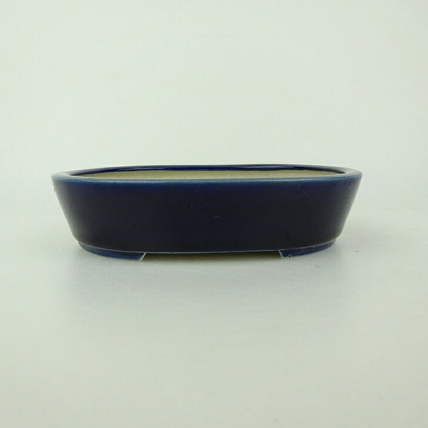 中古盆栽鉢 青香 小型 長辺 約 14.5cm 楕円鉢 釉薬  中古鉢 g1198421115