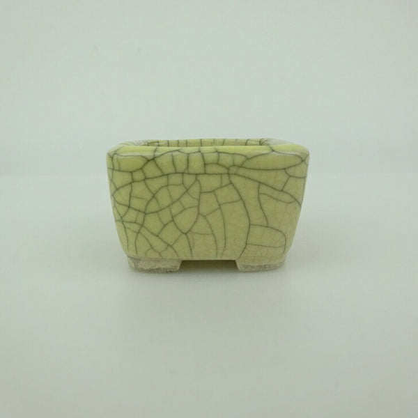 中古盆栽鉢 青香 豆鉢 長辺 約4.4cm 正方鉢 貫入 釉薬  中古鉢 l1198413960