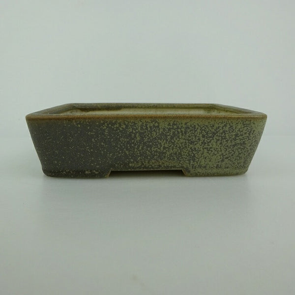 中古盆栽鉢 青香 小型 長辺 約 14.3cm 長方鉢 釉薬  中古鉢 r1198403033