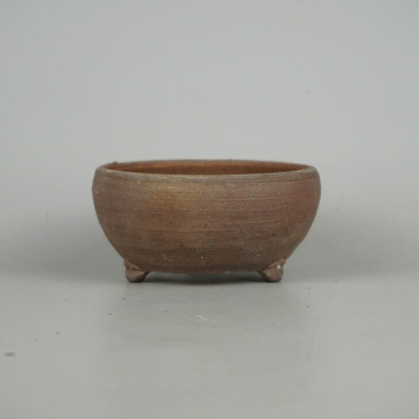 中古盆栽鉢 丹山 小型 長辺 約 10cm 丸鉢 泥物  中古鉢 n1198414802