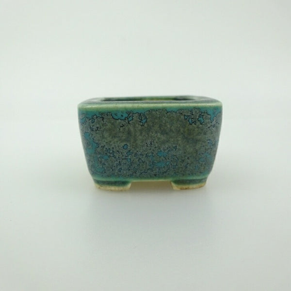 中古盆栽鉢 青香 豆鉢 長辺 約4.5cm 正方鉢 釉薬  中古鉢 j1198419206