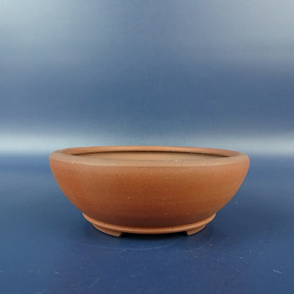 中古 盆栽鉢 青風 小鉢 長辺 約 8.5cm 丸鉢 下帯 泥鉢  中古鉢 n1198413957