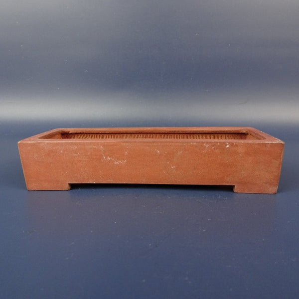 中古 盆栽鉢 青風 小型 長辺 約13.6cm 長方鉢 泥鉢  中古鉢 o1198430253