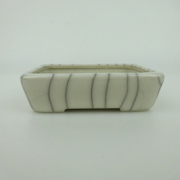 中古盆栽鉢 青香 小鉢 長辺 約9.5cm 長方鉢 貫入 釉薬  中古鉢 u1198425089