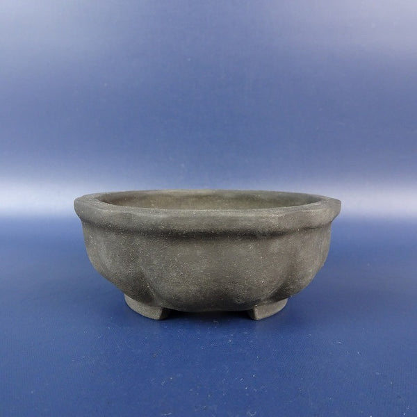 中古 盆栽鉢 青風 小鉢 長辺 約 8.5cm 輪花鉢 外縁 泥鉢  中古鉢 t1198409528