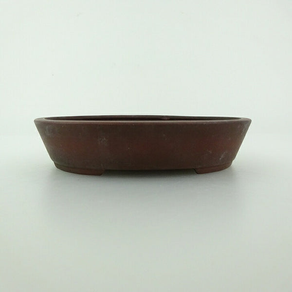 中古 盆栽鉢 青香 小型 長辺 約 11.6cm 楕円鉢 泥物  中古鉢 o1198427119