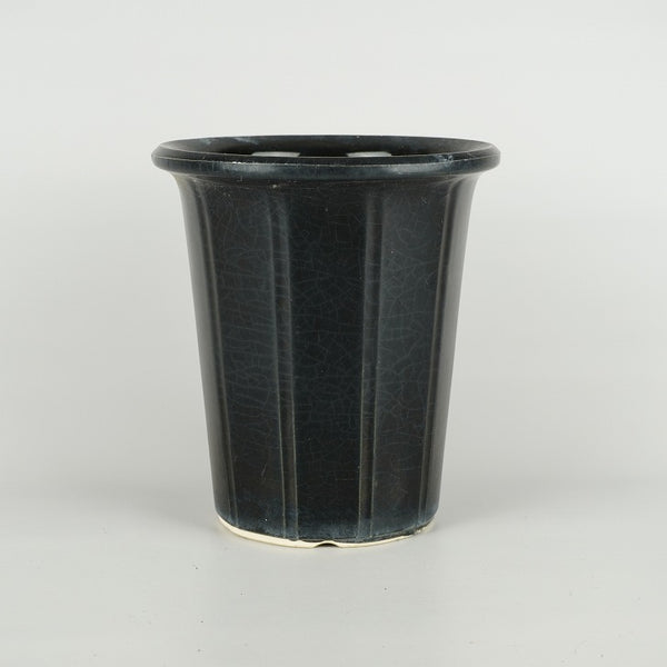 中古 鉢 植木鉢 落款なし 中型 高さ 約 20.5cm 丸鉢 釉薬  中古鉢 m1198413400