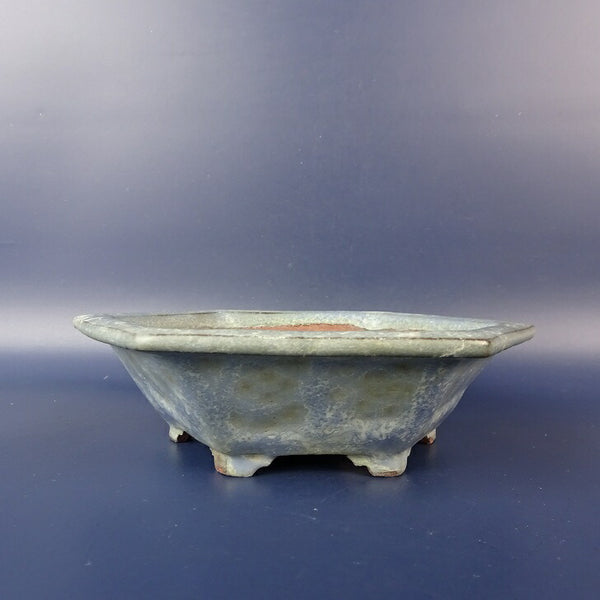 中古盆栽鉢 屯洋 高濱窯 小型 長辺 約 15.5cm 六角鉢 外縁 釉薬  中古鉢 h1198423039