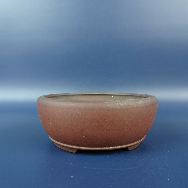 中古 盆栽鉢 青風 小鉢 長辺 約 8.7cm 丸鉢 下帯 泥鉢  中古鉢 w1198406887