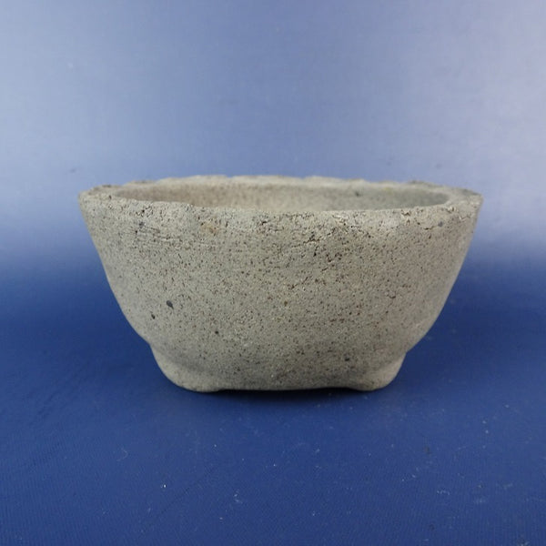 中古盆栽鉢 敦子 小鉢 長辺 約8.5cm 丸鉢 泥鉢  中古鉢 m1198912126