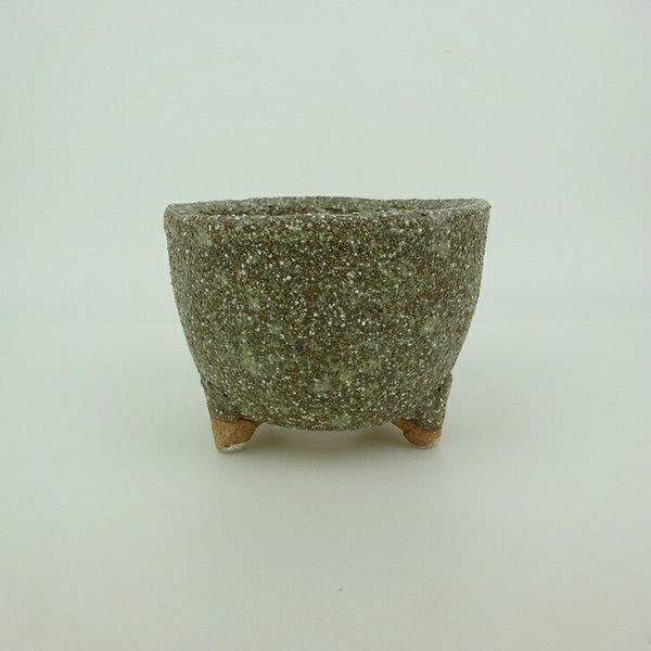 盆栽鉢 信楽焼 小型 長辺 約10.5cm 丸鉢 信楽 楽風 鉢 釉薬 観賞用  新品 v1199301057