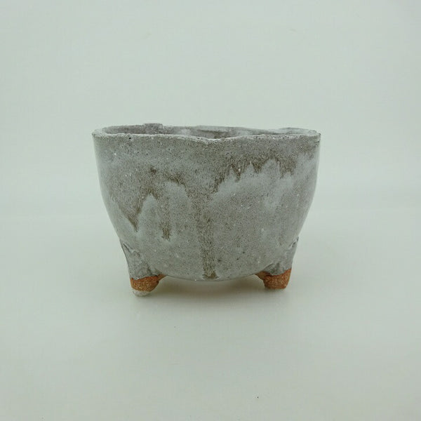 盆栽鉢 信楽焼 小型 長辺 約11.2cm 丸鉢 信楽 楽風 鉢 釉薬 観賞用  新品 u1199282445