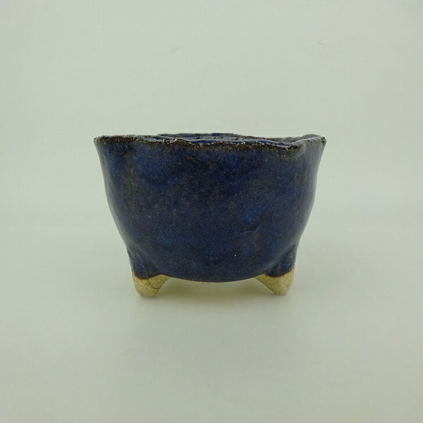 盆栽鉢 信楽焼 小型 長辺 約11.2cm 丸鉢 信楽 楽風 鉢 釉薬 観賞用  新品 s1199269680