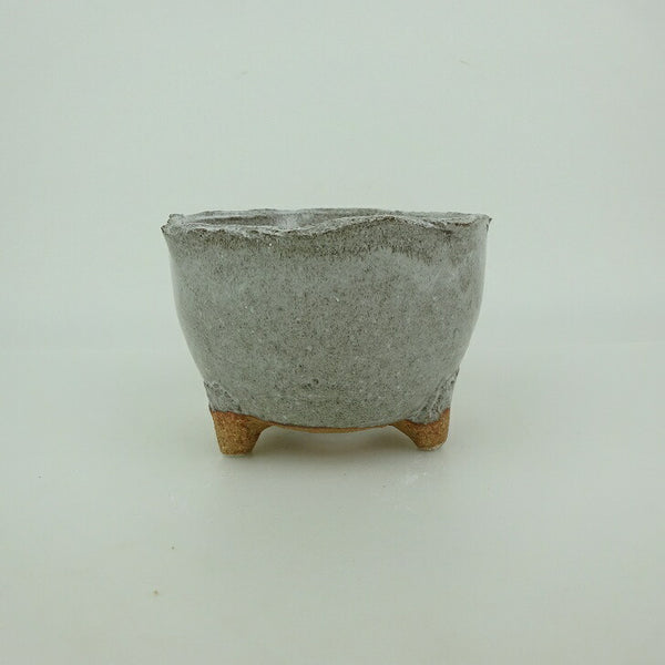 盆栽鉢 信楽焼 小型 長辺 約11cm 丸鉢 信楽 楽風 鉢 釉薬 観賞用  新品 k1199265525
