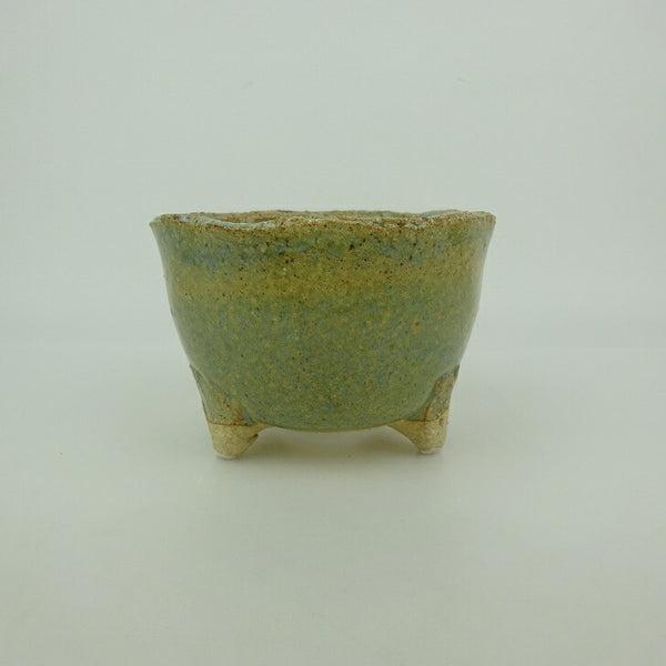 盆栽鉢 信楽焼 小型 長辺 約11.2cm 丸鉢 信楽 楽風 鉢 釉薬 観賞用  新品 o1199286113