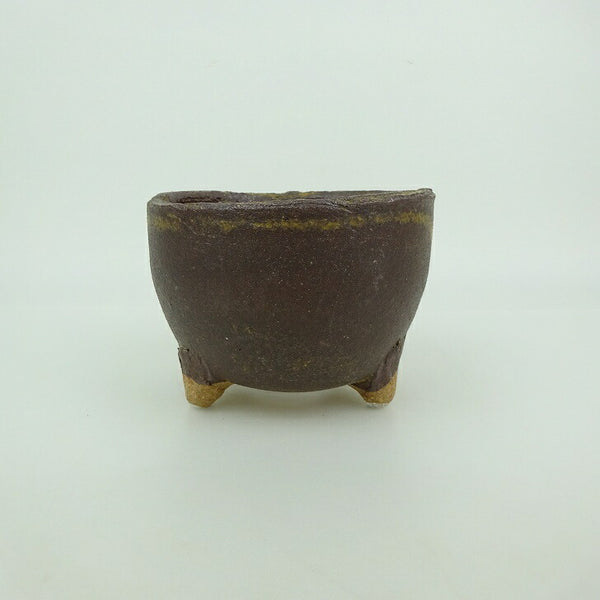 盆栽鉢 信楽焼 小型 長辺 約10.6cm 丸鉢 信楽 楽風 鉢 釉薬 観賞用  新品 1199266055