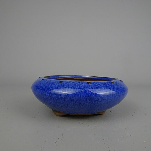 盆栽鉢 落款なし 小型 長辺 約 12cm 丸鉢 釉薬 中国鉢 新品 数量物 j1199275804