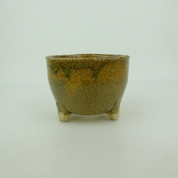 盆栽鉢 信楽焼 小型 長辺 約10.9cm 丸鉢 信楽 楽風 鉢 釉薬 観賞用  新品 o1199285517
