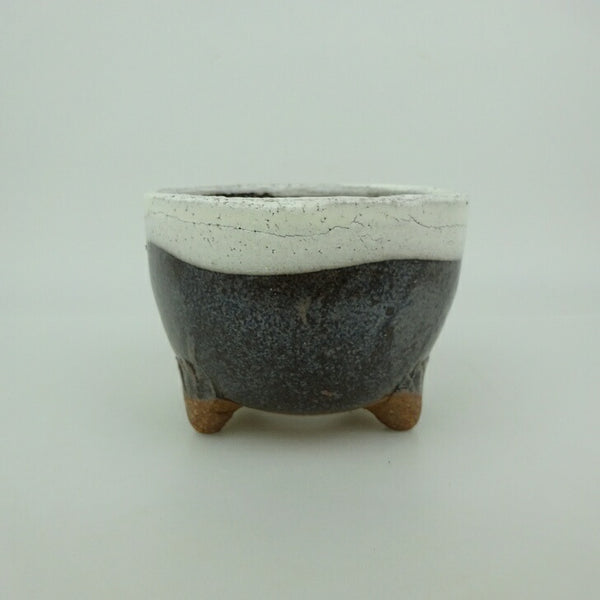 盆栽鉢 信楽焼 小型 長辺 約10.5cm 丸鉢 信楽 楽風 鉢 釉薬 観賞用  新品 w1199271655