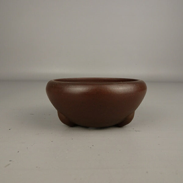 中古盆栽鉢 常滑 山秋 小鉢 長辺 約 8.8cm 丸鉢 泥物  中古鉢 c1199278055