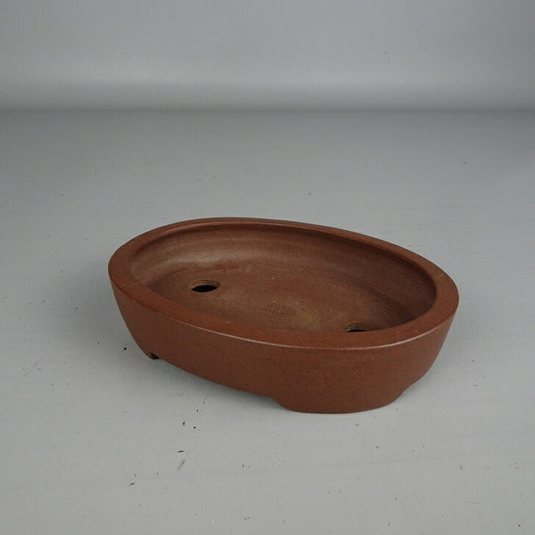 中古 盆栽鉢 常滑 旭清 小型 長辺 約 11.8cm 楕円鉢 泥物  中古鉢 l1199276299