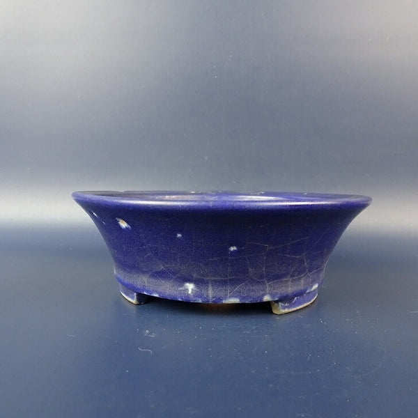 中古 盆栽鉢 香山 小型 長辺 約 12.1cm 丸鉢 貫入 釉薬  中古鉢 s1199284754