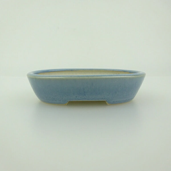中古 盆栽鉢 青香 小鉢 長辺 約8.4cm 楕円鉢 釉薬  中古鉢 c1199271340